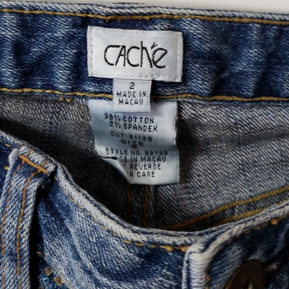 Cache Beaded Jean's size 2 EUC - Picture 3 of 4